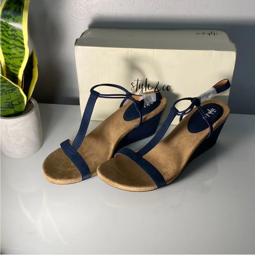 Style & Co.‎ Navy Blue Wedge Sandals
